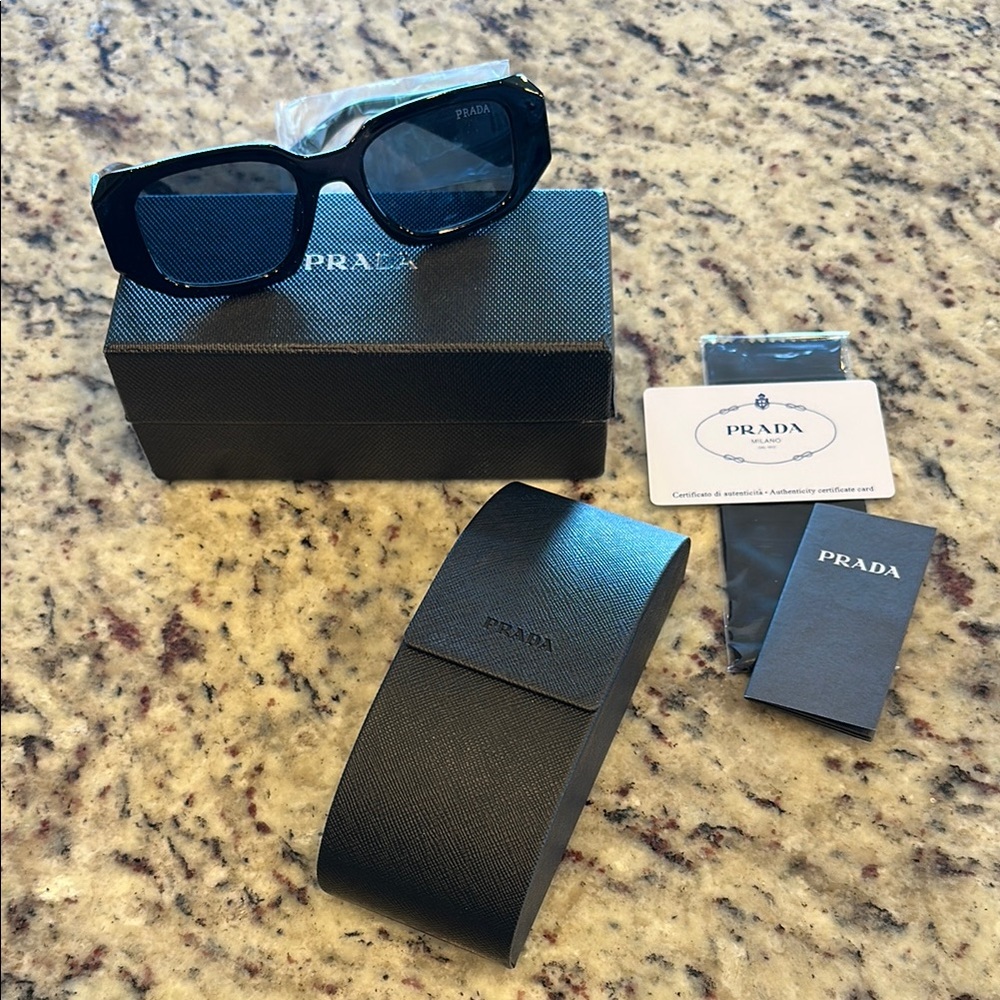 Prada Dark Sunglasses with Accessories